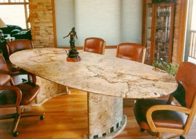 Stone table top and pedastools