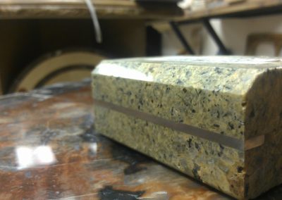 Granite countertops all need custom edge details, which is standard at Robert Stone, Inc.