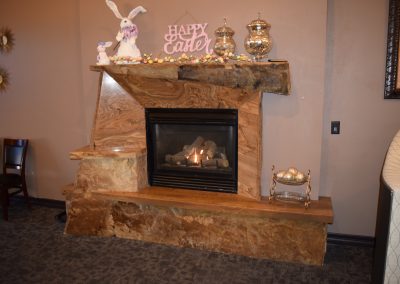 Natural Stone Fireplace mantle, hearth, and pillars